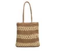 EWUHYFP Bolso de Mano Tejido Calado Bolso de paja tejida, cartera retro for mujer, bolso ratán, playa, una maravilla for viajar