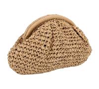 EWUHYFP Bolso de Mano Tejido Calado Bolso de paja tejido for mujer, con correa cadena, moderno bolso hombro, gran capacidad, tipo bolsita, color sólido, for viajes al aire libre