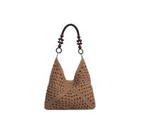 EWUHYFP Bolso de Mano Tejido Calado Bolso de playa estilo festivo for mujer con tejido paja hueca y forma cubo