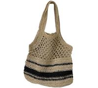 EWUHYFP Bolso de Mano Tejido Calado Bolso de playa for mujer, gran capacidad, tejido, con agujeros, informal, for viajes y compras verano