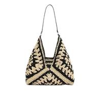 EWUHYFP Bolso de Mano Tejido Calado Bolso de playa paja tejido a mano for mujer, grande, for vacaciones verano, bolso hombro informal, compras for festivales
