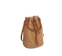 EWUHYFP Bolso de Mano Tejido Calado Bolso tejido for mujer, moderno bolso tipo cubo, de verano, paja, for playa, bandolera un solo hombro