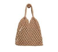 EWUHYFP Bolso de Mano Tejido Calado Bolsos de hombro con agujeros for mujer, paja gran capacidad, estilo vintage, for viaje, playa, compras