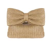 EWUHYFP Bolso de Mano Tejido Calado Elegante bolso de mano tejido paja for mujer, informal, verano, for playa, con asa superior, gran capacidad, a la moda, for hombro