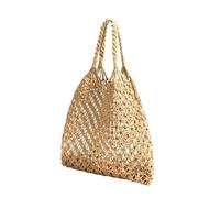 EWUHYFP Bolso de Mano Tejido Calado Elegantes bolsos de hombro tejidos tipo hobo, hechos a mano, con diseño red pesca, for playa, viajes, compras verano