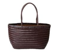 EWUHYFP Bolsos De Cuero Tejido Bolsos de mano for mujer, bolso hombro cuero tejido, informal, for compras, vintage, grande, piel vaca, cruzado Compras(Type B coffee,Large 43 cm long)