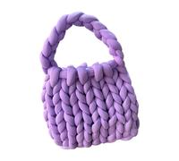 EWUHYFP Bolsos Tejidos Crochet Bolso de crochet for mujer, bolso hombro informal, mano, axila, punto hecho a(PURPLE)