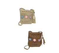 EWUHYFP Bolsos Tejidos Crochet Bolso de mano tejido a for mujer, crochet, for playa(Beige)