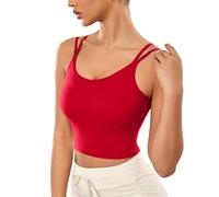 EWUHYFP Camisetas de Yoga Moda Yoga Fitness Mujer Sujetador Deportivo Espalda Sexy Ropa Interior de Transpirable a Prueba Golpes Correr Pilates Chaleco(Red,L)