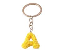 EWUHYFP Charm De Llavero Cute Rose Flower Creative Initial LettersKeychain For Women Girls Alphabet Keyring Pendants Handbag Decor Jewelry(WHITE)