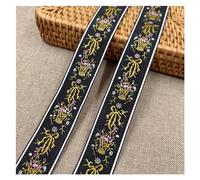 EWUHYFP Cinchas Multiusos Cinta Jacquard Bordada con pequeña Flor Brillante, 5 Yardas, 25-35MM, Encaje for Adornos for el Cabello DIY, Accesorios for Collar de Mascota DIY(13 30MM)