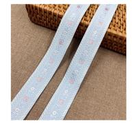 EWUHYFP Cinchas Multiusos Cinta Jacquard Bordada con pequeña Flor Brillante, 5 Yardas, 25-35MM, Encaje for Adornos for el Cabello DIY, Accesorios for Collar de Mascota DIY(03 25MM)