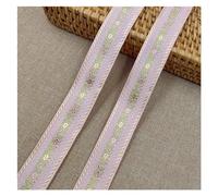 EWUHYFP Cinchas Multiusos Cinta Jacquard Bordada con pequeña Flor Brillante, 5 Yardas, 25-35MM, Encaje for Adornos for el Cabello DIY, Accesorios for Collar de Mascota DIY(05 25MM)