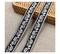 EWUHYFP Cinchas Multiusos Cinta Jacquard Bordada con pequeña Flor Brillante, 5 Yardas, 25-35MM, Encaje for Adornos for el Cabello DIY, Accesorios for Collar de Mascota DIY(11 25MM)