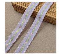 EWUHYFP Cinchas Multiusos Cinta Jacquard Bordada con pequeña Flor Brillante, 5 Yardas, 25-35MM, Encaje for Adornos for el Cabello DIY, Accesorios for Collar de Mascota DIY(06 25MM)