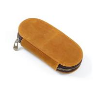 EWUHYFP Estuche Cuero Estuche de Cuero con 3 Ranuras for bolígrafos, Cremallera, for lápices estilográficos, Organizador Retro(Brown)