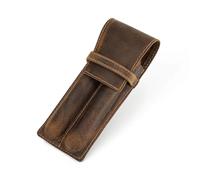 EWUHYFP Estuche Cuero Estuche Organizador de Cuero Hecho a Mano con 1/2/3 Ranuras for bolígrafos Bolsillo for Adultos, Oficina, Escuela, Estilo Retro Vintage(2 Slots)