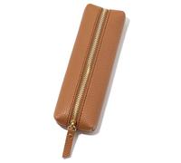 EWUHYFP Estuche Cuero Large Capacity Pen Bag PU Leather Stationery Holder Storage Box Zipper Pencil Pouch(Brown)