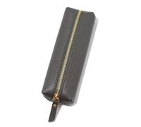 EWUHYFP Estuche Cuero Large Capacity Pen Bag PU Leather Stationery Holder Storage Box Zipper Pencil Pouch(Grey)