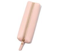 EWUHYFP Estuche Cuero Large Capacity Pen Bag PU Leather Stationery Holder Storage Box Zipper Pencil Pouch(Pink)