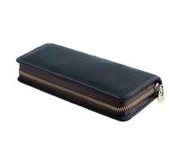 EWUHYFP Estuche Cuero Vintage Leather Square Zipper Pouch Creative Pencil Box(Black)
