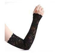 EWUHYFP Guante Encaje 1Pair Sexy Lace Flowers Sunscreen Arm Sleeve for Women Summer Elegant Long(Black)