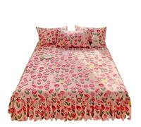 EWUHYFP Printed Bed Skirt Three Piece Set All Season Universal Ruffle Edge Single Cover Soft Comfortable Bedding Bedspread(C,150x200cm)