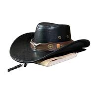 EWUHYFP Sombrero Cowboy Sombreros de vaquero for mujer y hombre, sombreros vestir vintage for caballero, gorra vaquera panamá jazz, sombrero for Retro(Bull Head Black)