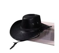 EWUHYFP Sombrero Cowboy Sombreros de vaquero for mujer y hombre, sombreros vestir vintage for caballero, gorra vaquera panamá jazz, sombrero for Retro(Rope style black)