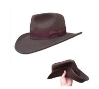EWUHYFP Sombrero Cowboy Sombreros Fedora Vaquero Plegables Marrones, Sombrero Indiana Jones Outback - Paquete Simple Retro(L 59cm-60cm)