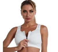 EWUHYFP Sujetador Cierre Delantero Front-Fastening Sports Bra Crop Top Fitness Women Sportswear Feminine Sport Bras For Gym Female Lingerie Running Push Up(XXL,White)
