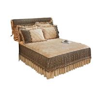 EWUHYFP Super Soft Thick Flannel Quilted Bedspread Winter Quick Warm Velvet Bed Skirt Anti-Slip Cover Not Included Pillowcase(Camal,2 Pillowcase 48x74cm)
