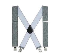 EWUHYFP Tirantes para Hombre Tirantes elásticos cruzados for hombre con cuatro clips, 50 mm de ancho, fibra poliéster(Four clips-flower grey 5.0 * 120cm)
