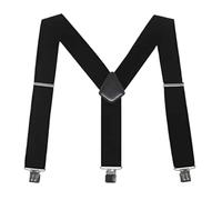 EWUHYFP Tirantes para Hombre Tirantes elásticos cruzados for hombre con cuatro clips, 50 mm de ancho, fibra poliéster(Three clips-black 5.0 * 120cm)