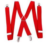 EWUHYFP Tirantes para Hombre Tirantes for hombre con 4 clips, 2,5 cm de ancho, elásticos y ajustables for mujer adulto. for niños niñas, ideales como accesorios for bodas(Red)