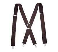 EWUHYFP Tirantes para Hombre Tirantes for hombre con 4 clips, 3,5 cm de ancho, ajustables, elásticos, en forma X, ideales for pantalones y mujer. También disponibles como accesorios for bodas(Coffee)