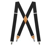 EWUHYFP Tirantes para Hombre Tirantes for hombre de 1,4 pulgadas, elásticos y ajustables, resistentes, ideales for pantalones trabajo bodas(BLACK)