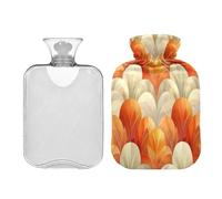 Ewusp Bolsa de agua caliente con estampado étnico con funda, bolsa de agua caliente de 2 litros para aliviar el dolor de cuello, hombros, calambres menstruales, calentador de manos y pies, compresa