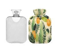 Ewusp Bolsa de agua caliente con funda, bolsa de agua caliente de 1 litro para aliviar el dolor de cuello, hombros, calambres menstruales, calentador de pies de mano, compresa caliente y terapia de