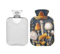 Ewusp Bolsa de agua caliente con tapa, bolsa de agua caliente de 2 litros para aliviar el dolor de cuello, hombros, calambres menstruales, calentador de pies de mano, compresa caliente y terapia de