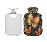 Ewusp Bolsa de agua caliente con tapa, bolsa de agua caliente de 2 litros para aliviar el dolor de cuello, hombros, calambres menstruales, calentador de manos y pies, compresa caliente y terapia de