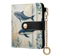 Ewusp Bonitas carteras de ballena para mujer, de piel sintética, con bloqueo RFID, plegable, compacta, con bolsillo para monedas y ventana de identificación