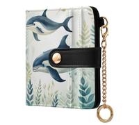 Ewusp Bonitas carteras de ballena para mujer, de piel sintética, con bloqueo RFID, plegable, compacta, con bolsillo para monedas y ventana de identificación