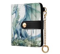 Ewusp Bonitas carteras de dragón para mujer, de piel sintética, con bloqueo RFID, plegable, compacta, con bolsillo para monedas y ventana de identificación