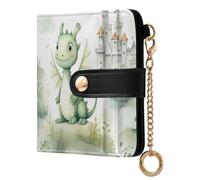 Ewusp Bonitas carteras de dragón para mujer, de piel sintética, con bloqueo RFID, plegable, compacta, con bolsillo para monedas y ventana de identificación