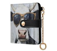 Ewusp Bonitas carteras de vaca para mujer, de piel sintética, bloqueo RFID, cartera plegable compacta para mujer con bolsillo para monedas y ventana de identificación