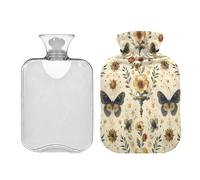 Ewusp Botella de agua caliente con tapa, bolsa de agua caliente de 2 litros para aliviar el dolor de cuello, hombros, calambres menstruales, calentador de manos y pies, compresa caliente y terapia de