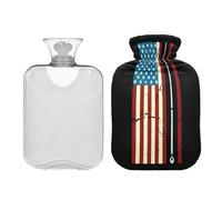 Ewusp Botella de agua caliente con tapa, bolsa de agua caliente de 2 litros para aliviar el dolor de cuello, hombros, calambres menstruales, calentador de pies de mano, compresa caliente y terapia de