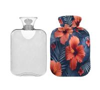 Ewusp Botella de agua caliente con tapa, bolsa de agua caliente de 2 litros para aliviar el dolor de cuello, hombros, calambres menstruales, calentador de pies de mano, compresa caliente y terapia de