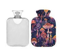 Ewusp Botella de agua caliente vintage con tapa, bolsa de agua caliente de 2 litros para aliviar el dolor de cuello, hombros, calambres menstruales, calentador de pies de mano, compresa caliente y